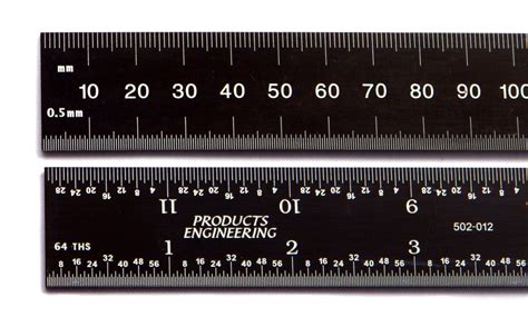 Buy PEC Tools 12" 300 mm English/Metric black chrome,"high contrast" machinist ruler with ...