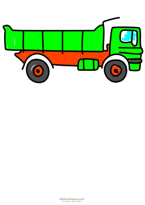 Learn To Draw – Construction Equipment Dump Truck 2 - KidsPressMagazine.com