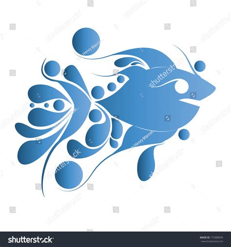 Vector Stylish Blue Silhouette Fish Isolated Stock Vector (Royalty Free) 172689695 | Shutterstock