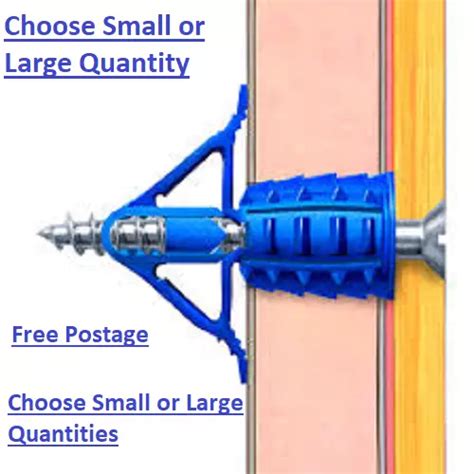 CAVITY HOLLOW WALL Plugs Plasterboard Fixings Plasplug Heavy Duty - ADD SCREWS £5.45 - PicClick UK