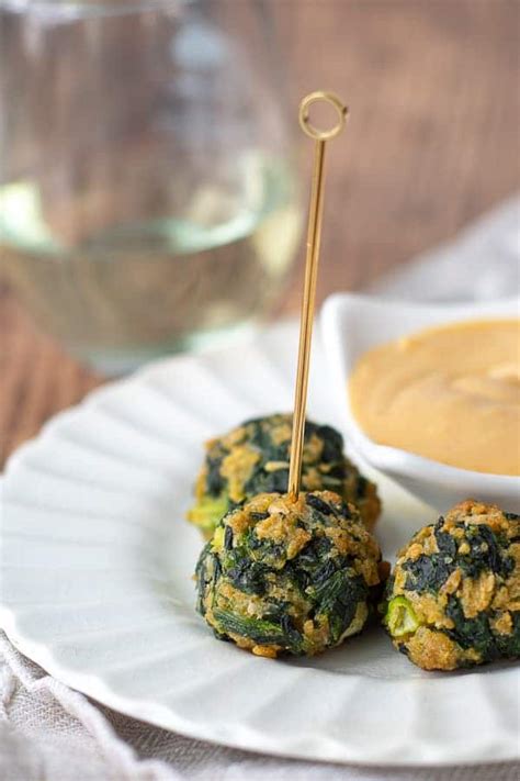 Spinach Balls Recipe - With Sweet & Spicy Mustard Dipping Sauce