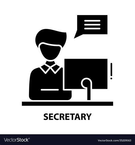 Secretary symbol icon black sign Royalty Free Vector Image