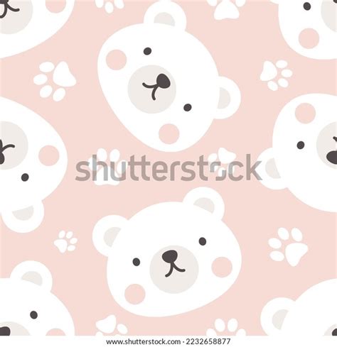 Polar Bear Cute Face Footprint Texture Stock Vector (Royalty Free ...