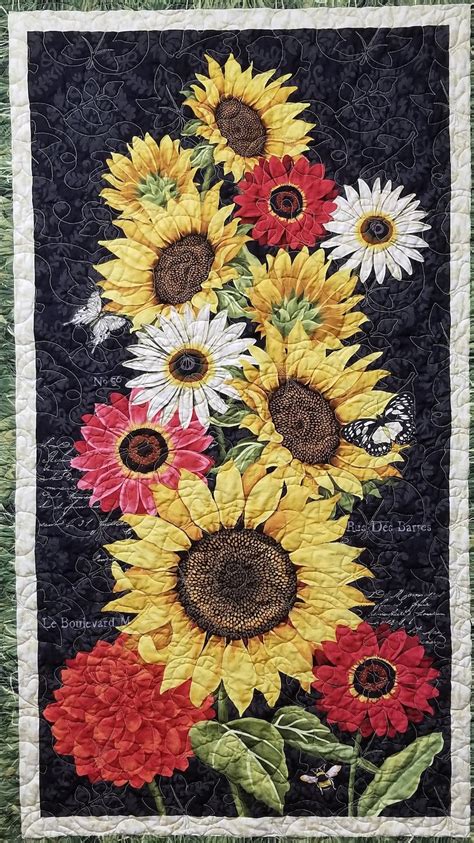 Blooming Sunflowers Panel Quilt | Etsy