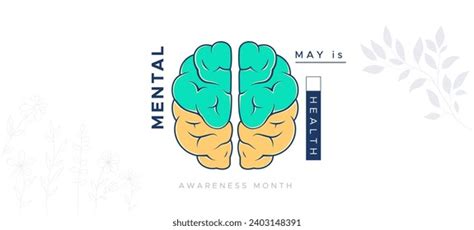 Mental Health Awareness Month Banner Design Stock Vector (Royalty Free ...