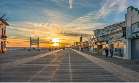 Ocean City, NJ boardwalk Ocean City Boardwalk, Ocean City Nj, New Jersey, Sidewalk, Sunset ...