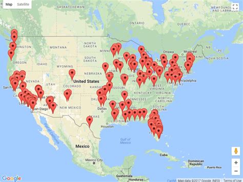 Map of US Poker Rooms