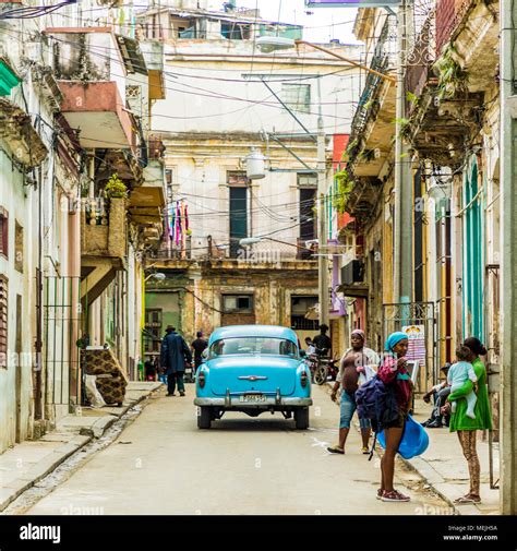 A typical street scene in Havana , Cuba Stock Photo - Alamy