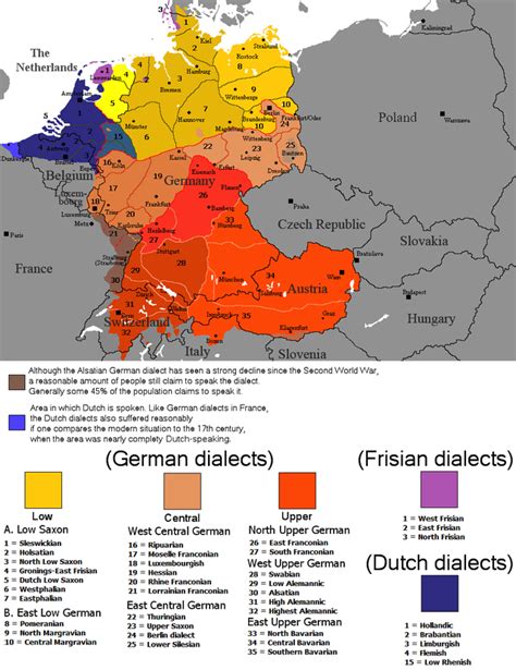 Continental West Germanic dialect continuum: MapPorn Language Map, German Language, United ...