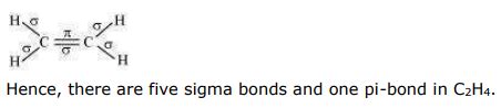 What is the total number of sigma and pi bonds in the following molecules? (a) C2H2 (b) C2H4 ...