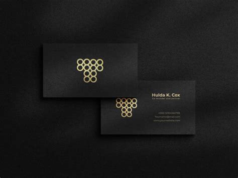 Black Business Cards Mockup - Mockup World