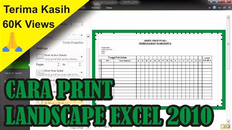 Cara Print Landscape di Excel 2010 • #SimpleNewsVideo - YouTube