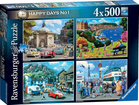 Ravensburger 15032 - Happy Days Collection Nr. 1 Look North 4 x 500 Teile Puzzle: Amazon.de ...