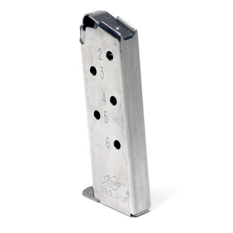 Kimber, Magazine, 380 ACP, 6 Rounds, Fits Kimber Micro 380, Stainless ...