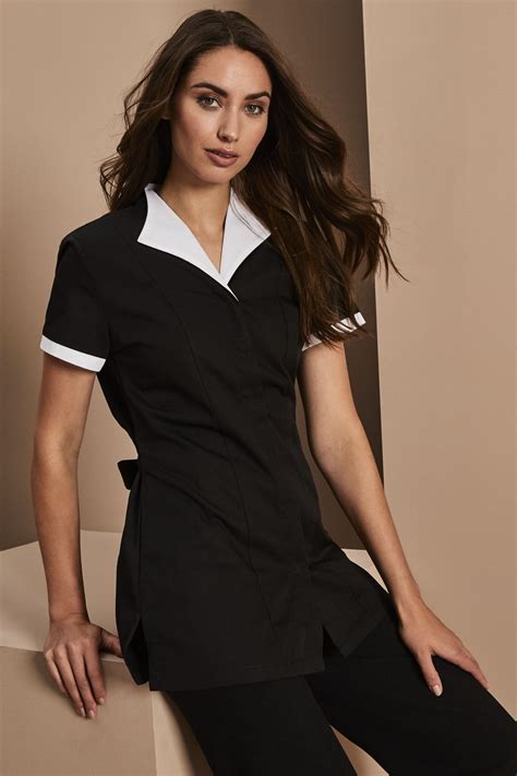 Black Housekeeping Tunic with White Trim - Simon Jersey Hospitality ...