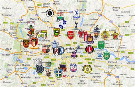 map of all the football teams in London | British fans | Pinterest | Football team, Football and ...