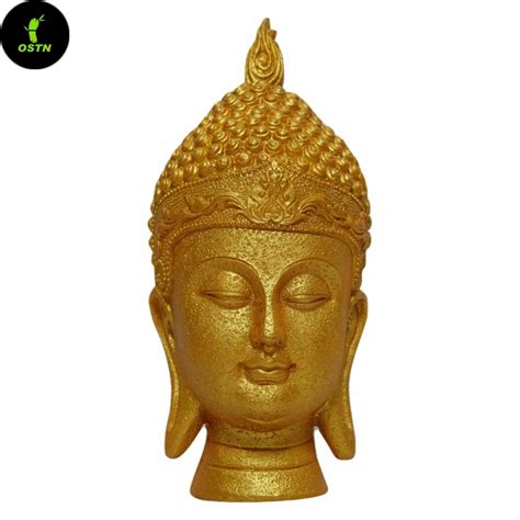 Golden Ostnkart Fiber Polyresin hand made Buddha Head statue, Dust With Dry Cloth, Packaging ...