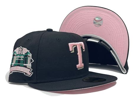 TEXAS RANGERS FINAL SEASON BLACK PINK BRIM NEW ERA FITTED HAT – Sports ...