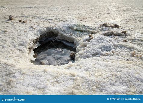 A Close-up of the Raw Salt in the Hot and Arid Salt Flats of the Dallol ...