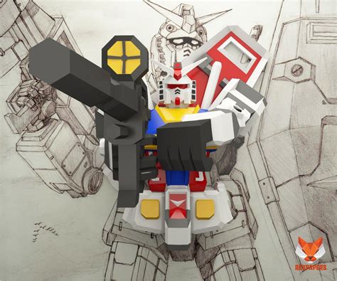 Rex RX-78 Gundam Papercraft , DIY Lowpoly Papercraft , Low Poly, Arte ...