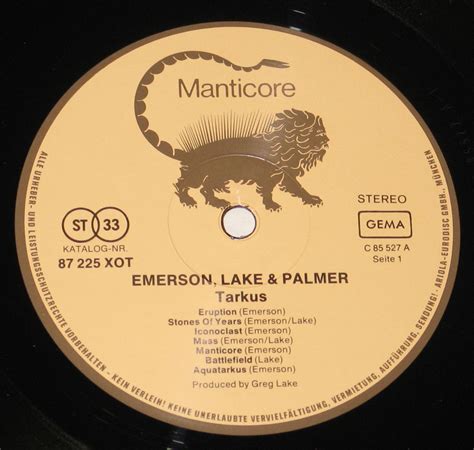 EMERSON LAKE & PALMER TARKUS Album Cover Gallery & 12" Vinyl LP ...