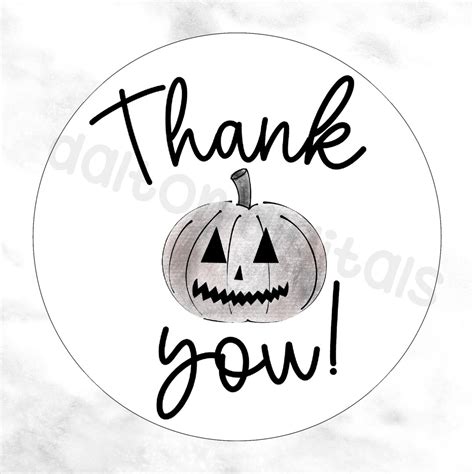 Halloween Thank You Sticker/card Instant Download - Etsy