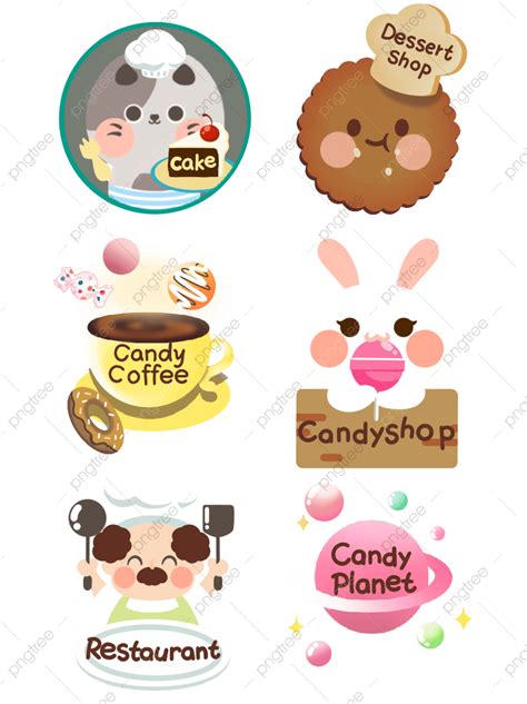 Restaurant Logo Design PNG Image, Logo Design Of Cute Cartoon Dessert Restaurant, Cute, Cartoon ...