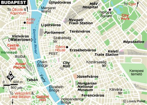 Budapest Map Tourist Attractions - TravelsFinders.Com