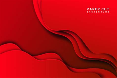 Premium Vector | Red abstract paper cut background