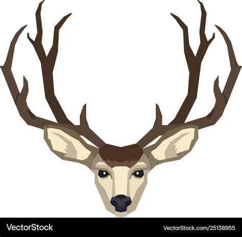 Head a mule deer Royalty Free Vector Image - VectorStock