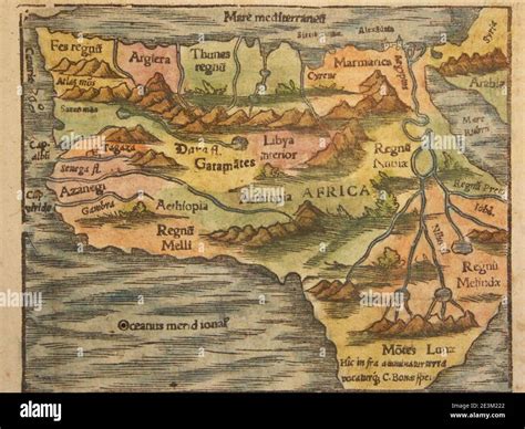 Map of Africa(1600) detailed Stock Photo - Alamy