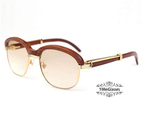 Cartier Wooden Sunglasses Retro Full Frame CT1116 – Yimeiglasses