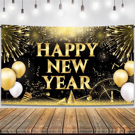 Buy KatchOn, XtraLarge Happy New Year Banner 2024 - New Years Backdrop 72x44 Inch | New Years ...