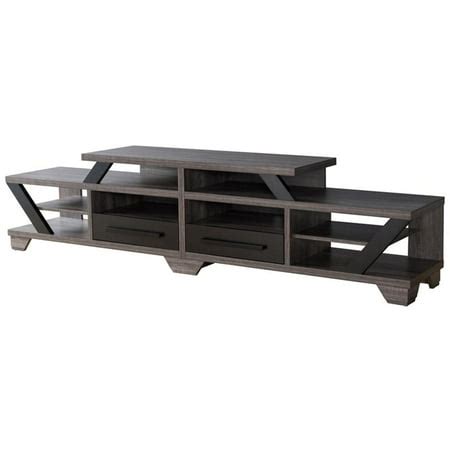 Bowery Hill Rustic Wood 82-Inch TV Stand in Distressed Gray Finish ...