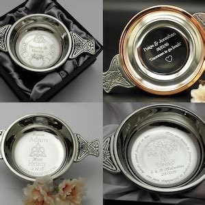 Scottish Wedding Gift Engraved Quaich Personalised Quaich Wedding Traditional Scottish Wedding ...