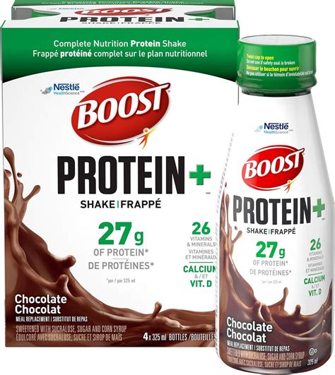 Boost Protein+ Chocolate Meal Replacement Shake, 4 x 325 ml : Amazon.ca ...