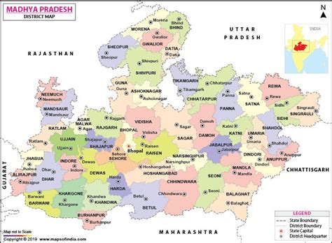 Find district map of Madhya Pradesh. Map showing all the districts of ...