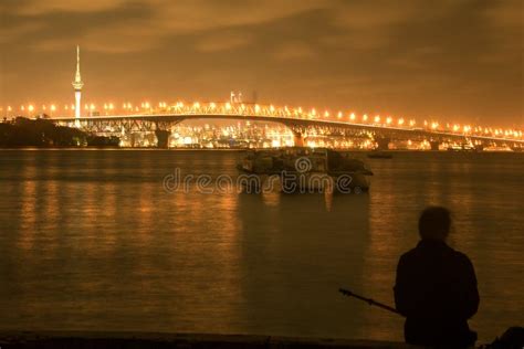 Auckland Harbour Bridge Night View Stock Image - Image of skyline ...