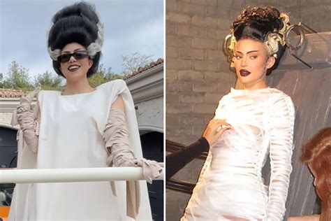 Kourtney Kardashian and Kylie Jenner in Bride of Frankenstein Costumes