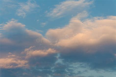 Yellow Evening Sunset in the Sky with Clouds Stock Photo - Image of ...