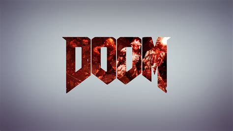 Doom logo, minimalism, Doom (game), doom 2016, video games HD wallpaper | Wallpaper Flare