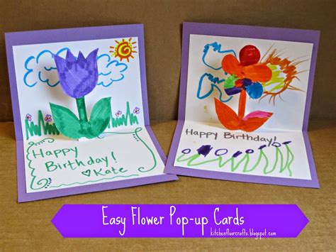 Easy Flower Pop-Up Cards | Birthday card craft, Card making birthday, Creative birthday cards