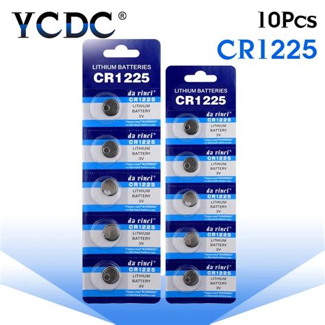 10pcs/pack CR1225 Lithium Button Battery LM1225 BR1225 KCR1225 Cell Coin Batteries 3V CR 1225 ...