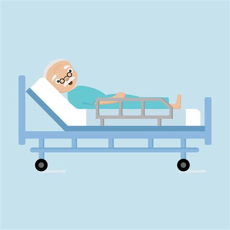 Senior man lying in hospital bed. 581059 Vector Art at Vecteezy