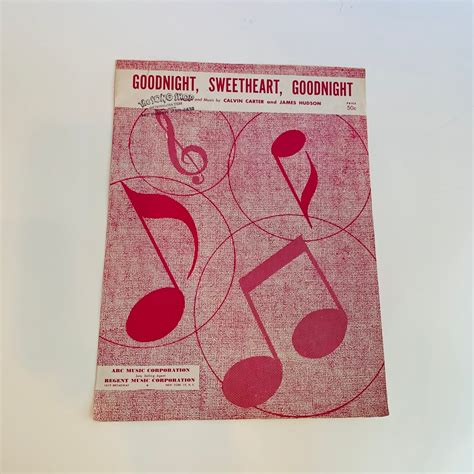 Vintage Sheet Music, Goodnight, Sweetheart, Goodnight - Etsy