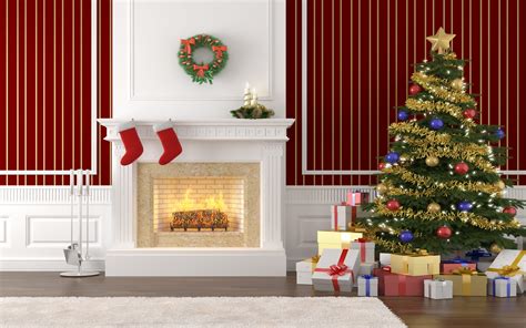 christmas, Fireplace, Fire, Holiday, Festive, Decorations Wallpapers HD ...