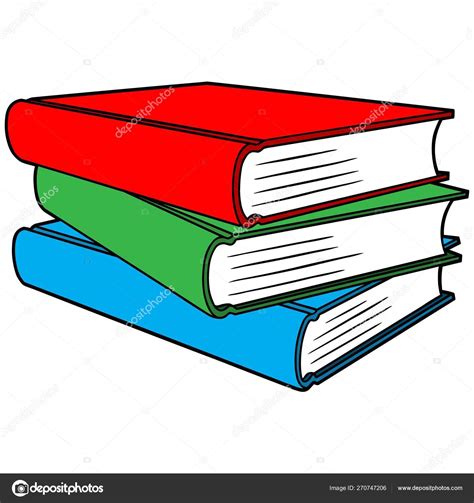 Stack Books Cartoon Illustration Stack Books Stock Vector Image by ...