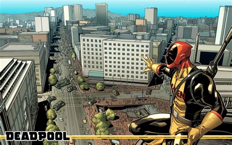 Deadpool looking at the city HD desktop wallpaper : Widescreen : High ...