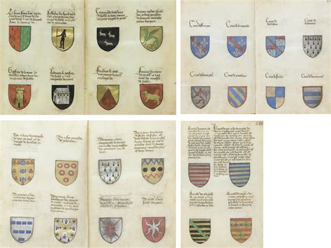 HERALDIC MANUAL WITH ARMORIAL OF THE FRENCH NOBILITY AND ARTHURIAN KNIGHTS, in French ...