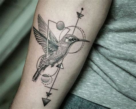 Hummingbird Black And White Tattoo